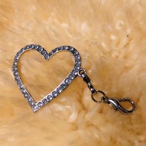 🤍 Rhinestone Crystal Heart Keychain Key Chain 💕